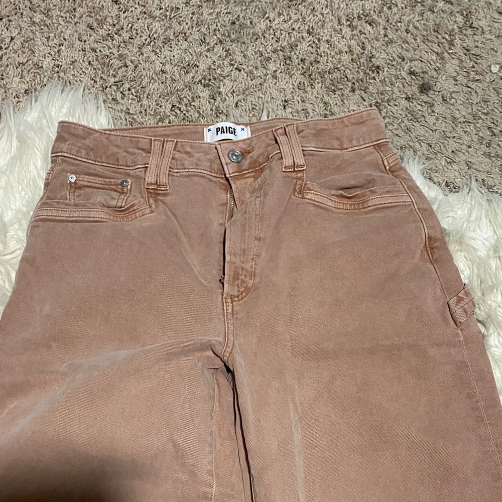 PAIGE Carpenter Wide-Leg Jeans in Mauve Brown - Picture 2 of 3